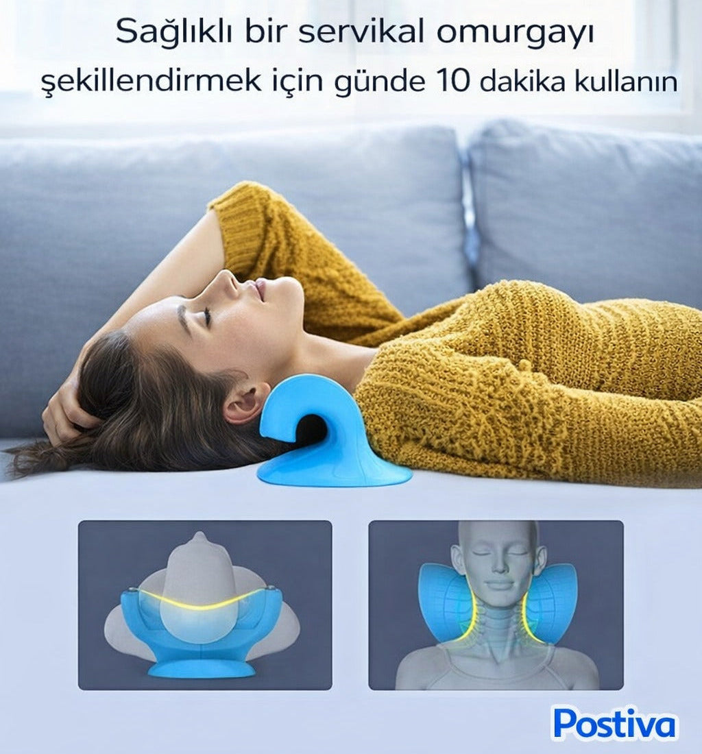 Postiva Oval Boyun Düzleşmesi Yastığı Omuz Sedyesi Gevşetici Traksiyon Cihazı Yastık Servikal Düzeltici