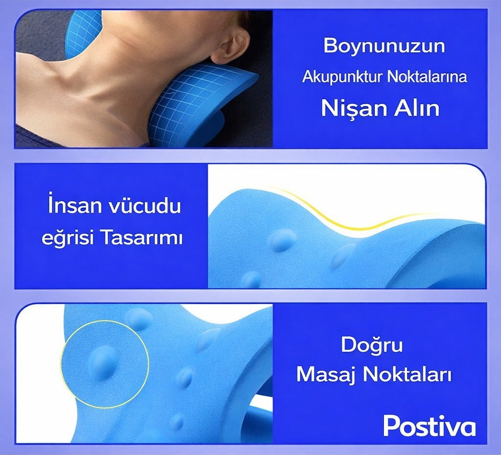 Postiva Oval Boyun Düzleşmesi Yastığı Omuz Sedyesi Gevşetici Traksiyon Cihazı Yastık Servikal Düzeltici